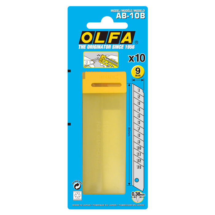 Сегментированные лезвия olfa. Olfa ol-ab-10b. Лезвия Olfa 9mm. Olfa olasb10 лезвие сегментированное, 9 мм, 10шт, в боксе. Olfa LBB-10b.