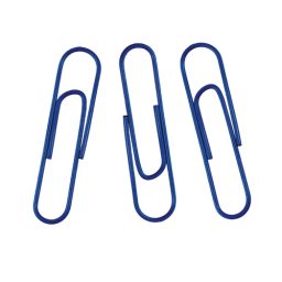 Large Plain Mid Blue Paperclips - 32mm
