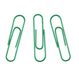 Large Plain Green Paperclips - 32mm
