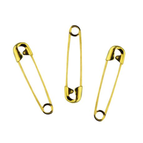Goldilocks Brass Midgets Yellow Safety Pins - 23mm - 00