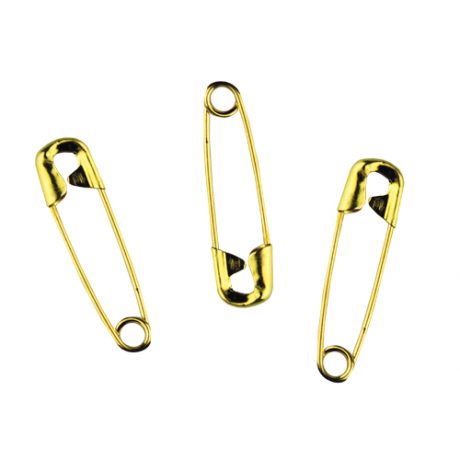 Goldilocks Brass Midgets Yellow Safety Pins - 27mm - 1