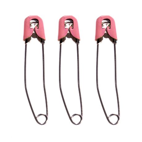 Nappy Pink Safety Pins - Size 4 - 56mm