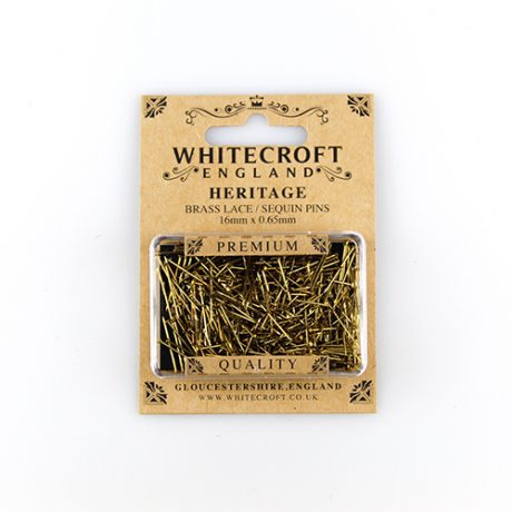 Heritage Brass Lace / Sequin Pins – 16mm x 0.65mm (10 cards of 400 pins) –  Whitecroft Essentials (Lydney) Ltd