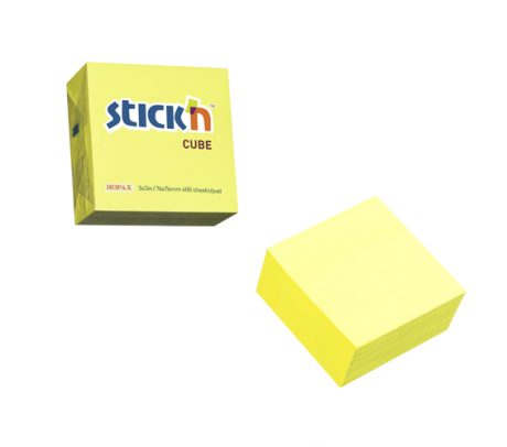 Stickyn Notes - Repos - Neon Yw Cube 76X76 - 12 Per Pack