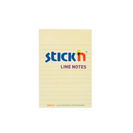 Sticky Notes - Lined 152 X 101 - 6 Pads Per Pack