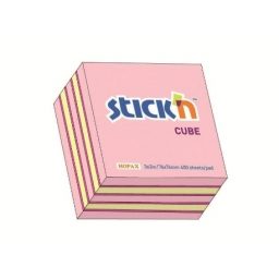 76 X 76Mm, Fancy Cube Pastel/Neon Assorted, 400 Sheets/Cube
