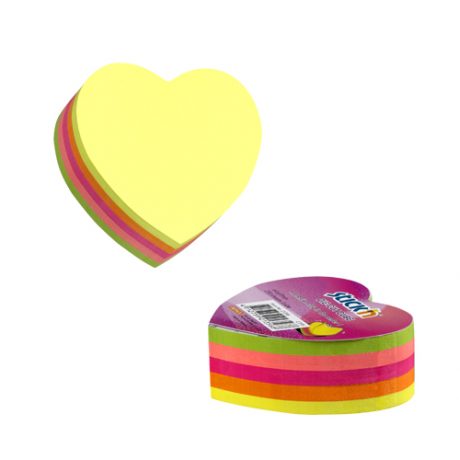Neon Heart Cube 250 Sheets - 18 Per Pack