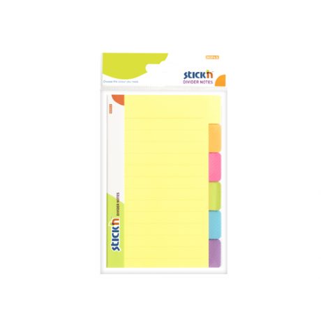 Divider Notes Neon 6Tabs - 12 Per Pack