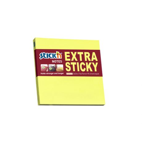 Xtra Sticky Neon Yellow 76X76 - 12 Per Pack