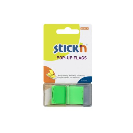 Pop Up Flags 25Mm Lime (50) - 24 Per Pack