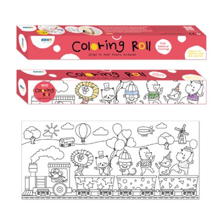 Party Train Colouring Roll